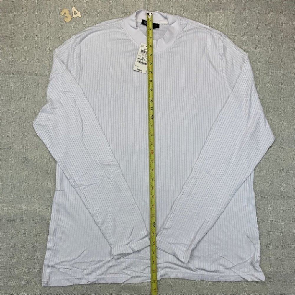 INC International Concepts Mens Liam Mock-Neck Shirt White Pure XL - Picture 7 of 11